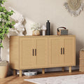 Sideboard mit 4 Tueren, verstellbaren Ablagen und Flechtoptik