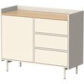 Schubladen und beschichtete Flaechen an dem Sideboard