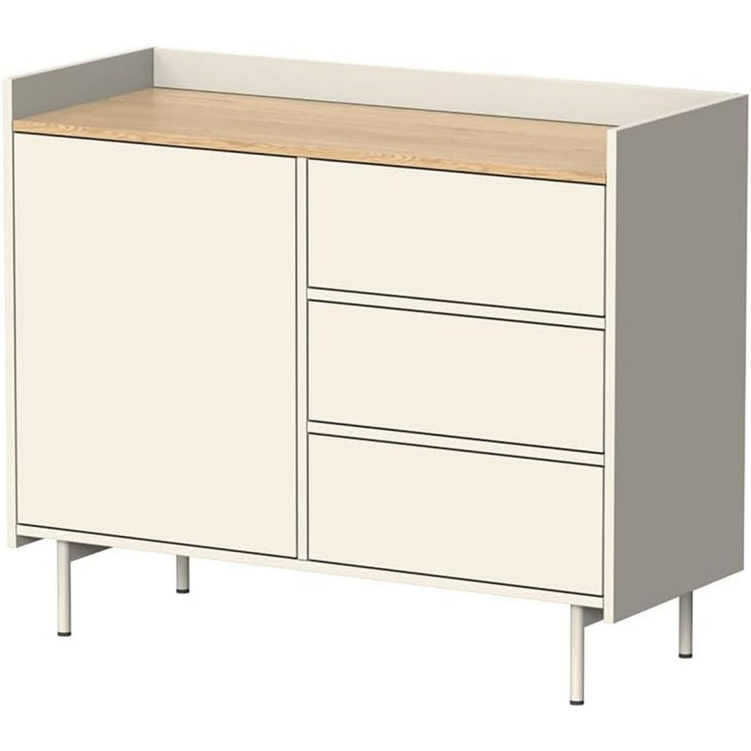 Schubladen und beschichtete Flaechen an dem Sideboard
