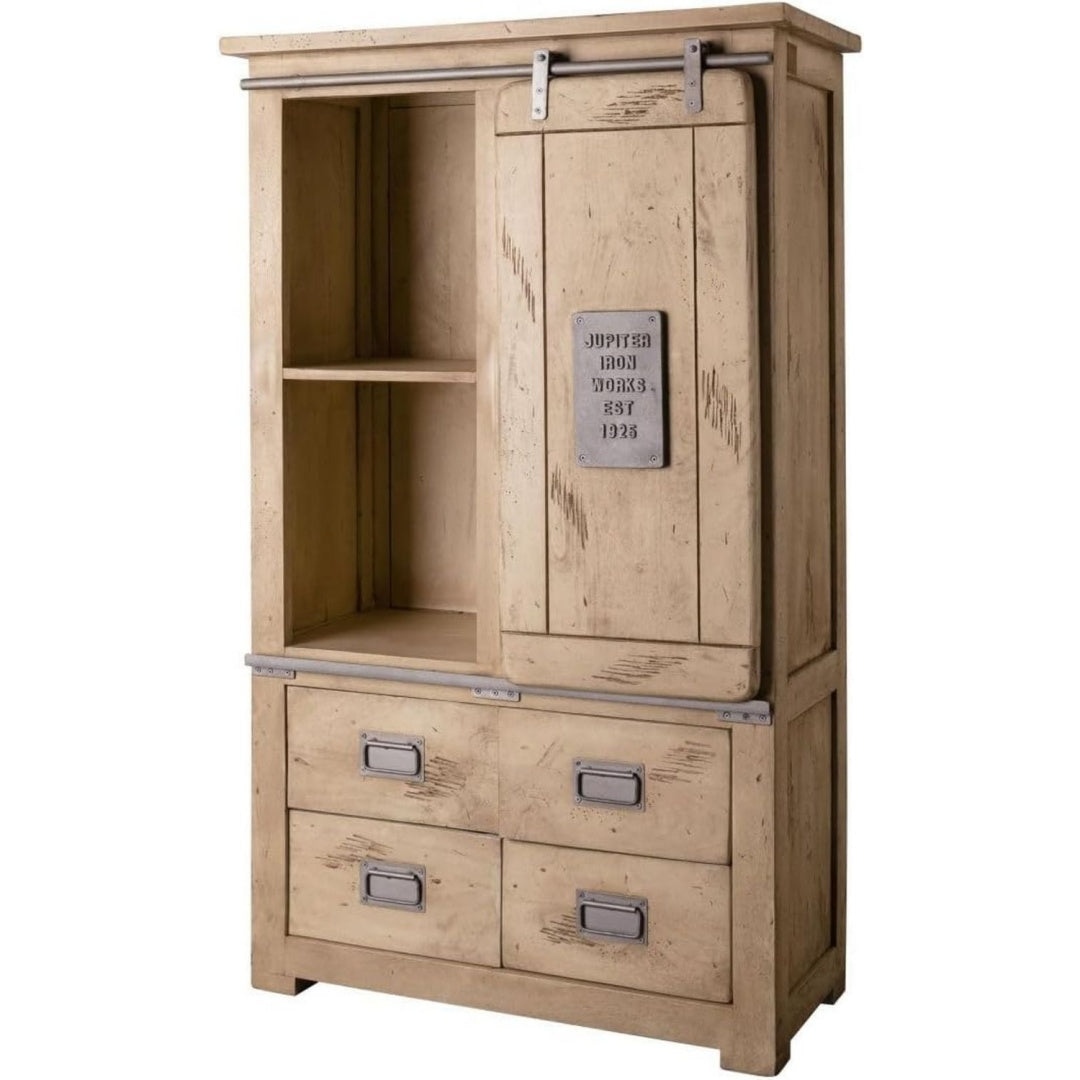 Sideboard aus Metall und Mangoholz mit Schiebetueren