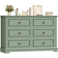 Sideboard in Gruen mit Holzoptik
