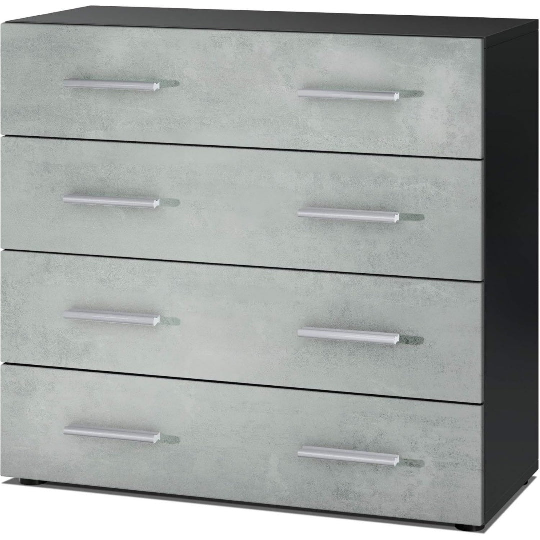 Sideboard verbindet matte Oberflaechen und 4 Schubladen