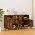 Geschlossener Stauraum ergaenzt das Sideboard in Eichenbraun