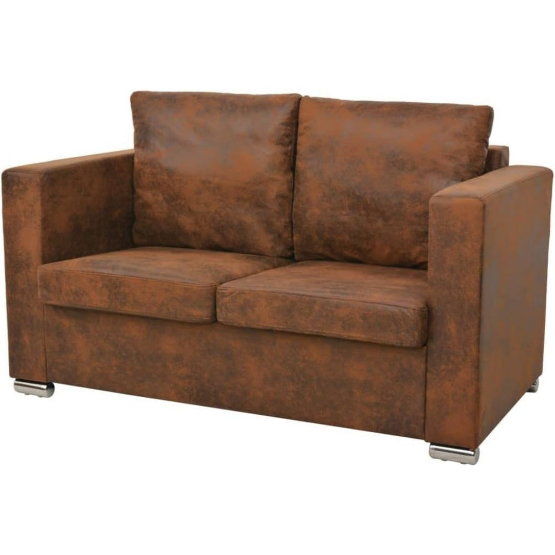 Sofa aus Samt und Stoff in Braun