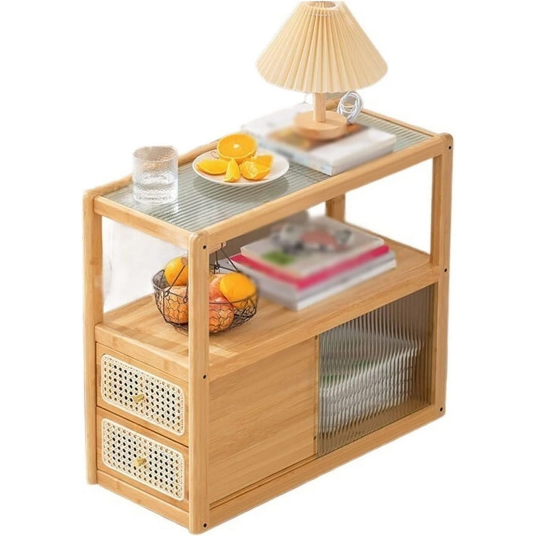 Sideboard aus Glas in Naturbraun