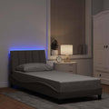 Bettgestell in Taupe mit LED Beleuchtung