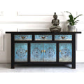 Sideboard in Schwarz und Tuerkis