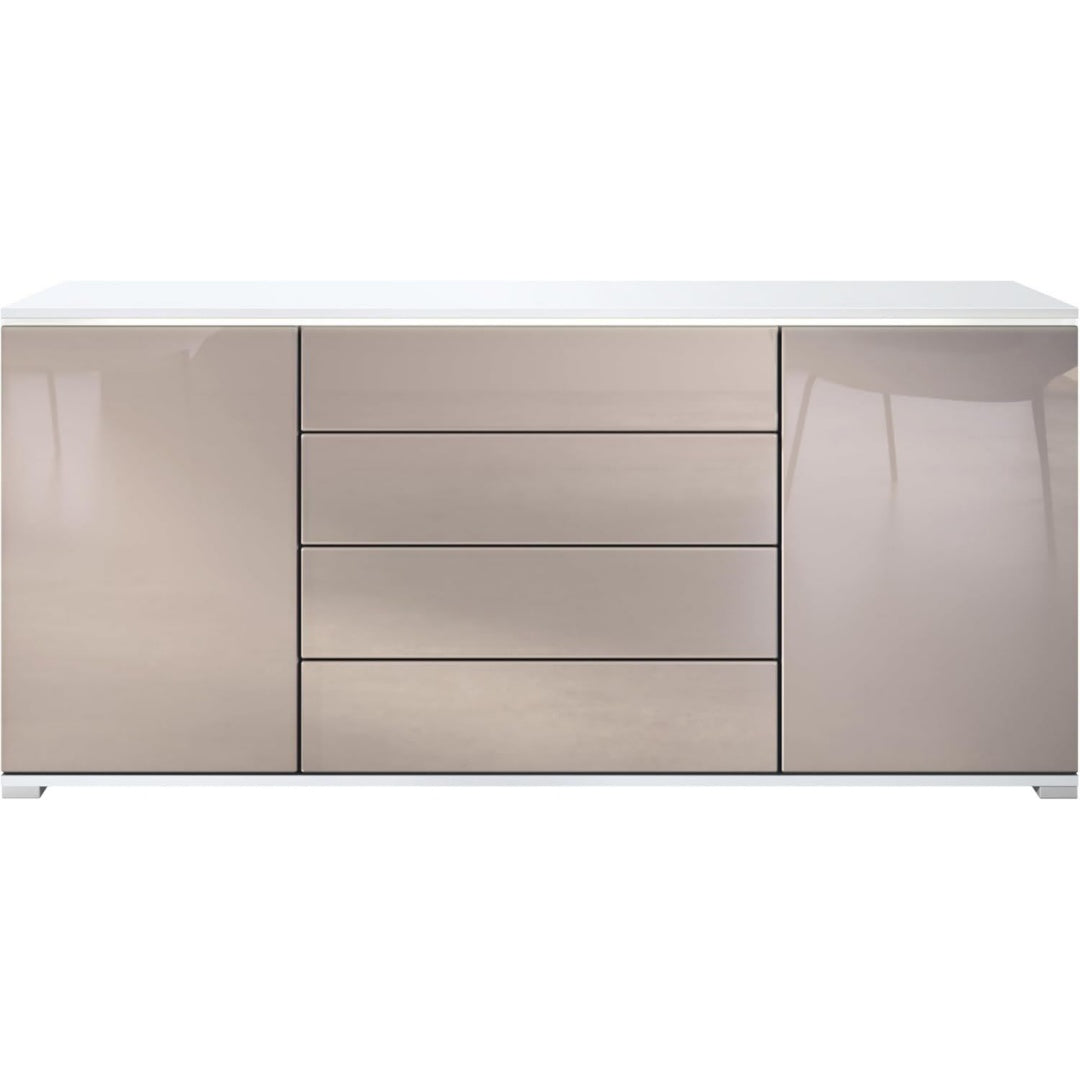 Grifflose Fronten und LED Beleuchtung an dem Sideboard