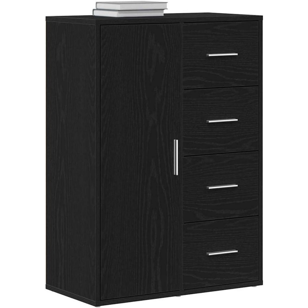 Sideboard mit den Massen 60 x 31 x 84 cm in Schwarz und Eichenbraun