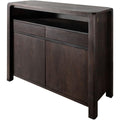 Sideboard verbindet grifflose Fronten und offene Ablagen
