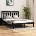 Bettgestell mit den Massen 140 x 190 cm in Schwarz und Naturbraun