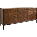 Sideboard aus Samt und Massivholz mit geschlossenem Stauraum